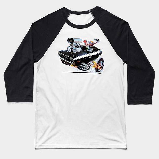 Vince Crain High Octane black 1970 Dodge Challenger Baseball T-Shirt by vincecrain